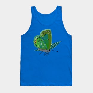 Spirograph Collaged Green Butterfly Tank Top